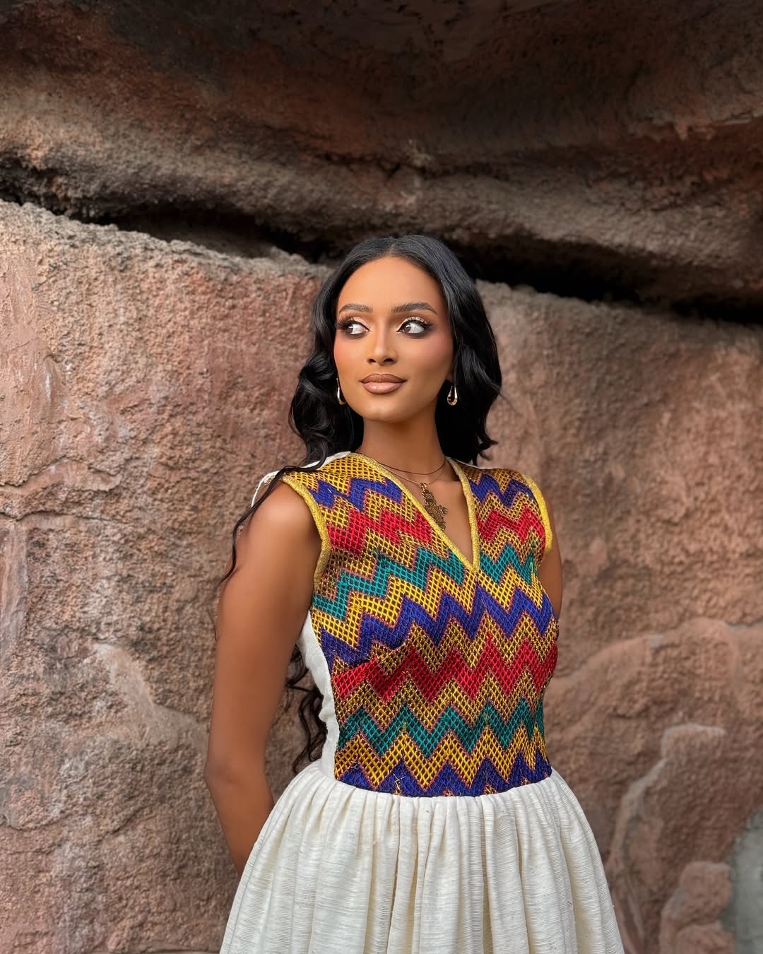 Beautiful Habesha Kemis with Colorful Embroidery – Ethiopian Traditional Clothing – Eritrean Dress