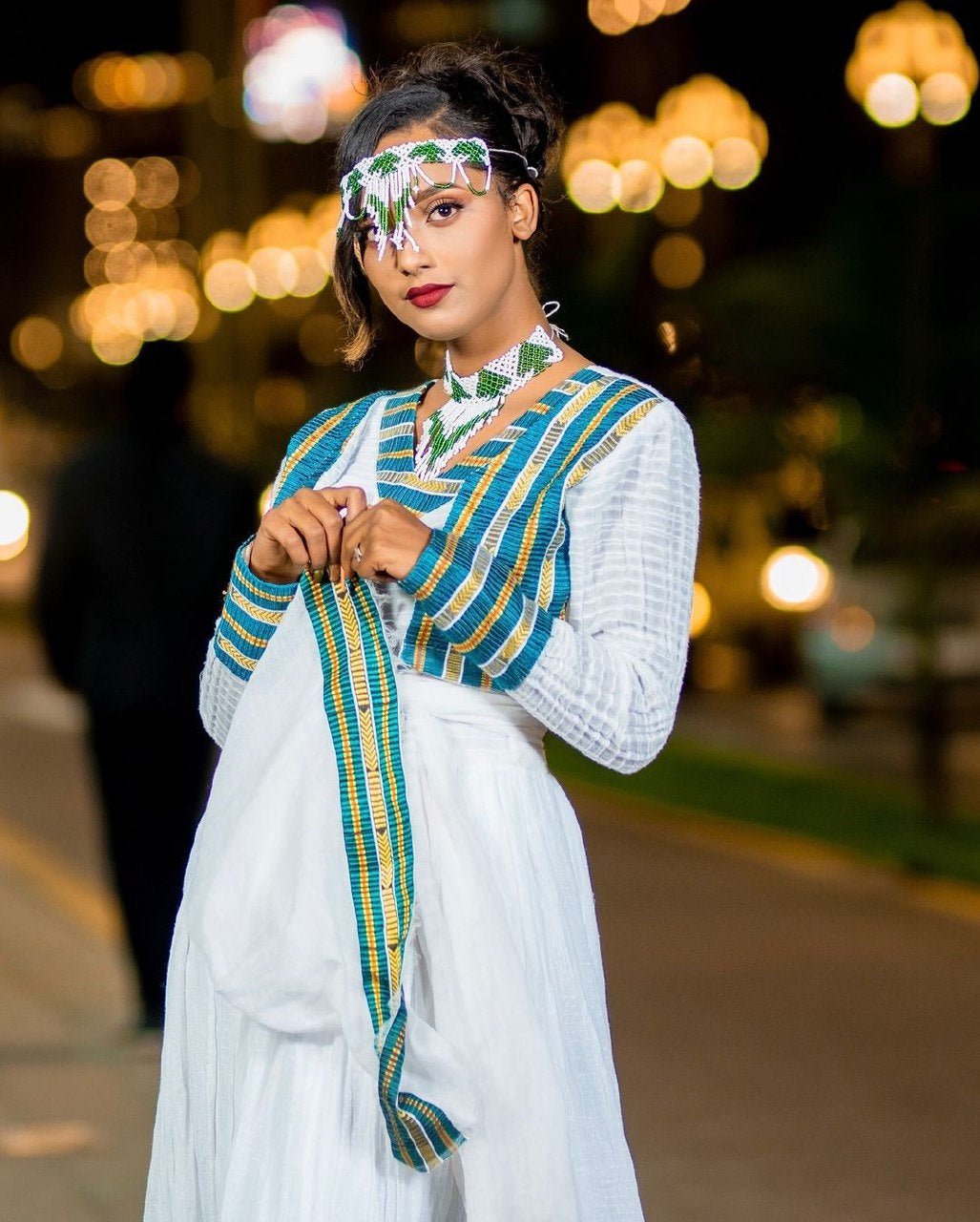Green Oromo Dress Stylish Oromo Cultural Attire with Accessories Oromo Traditional Dress
