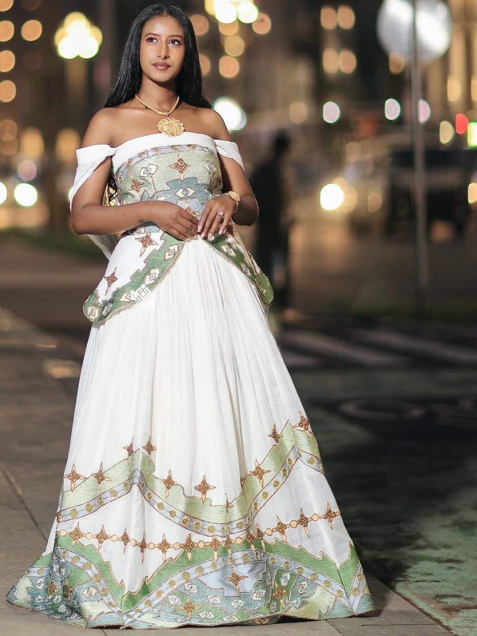 Elegant Habesha Wedding Dress with Unique Design – Ethiopian Wedding Dress – Modern Habesha Dress XXL