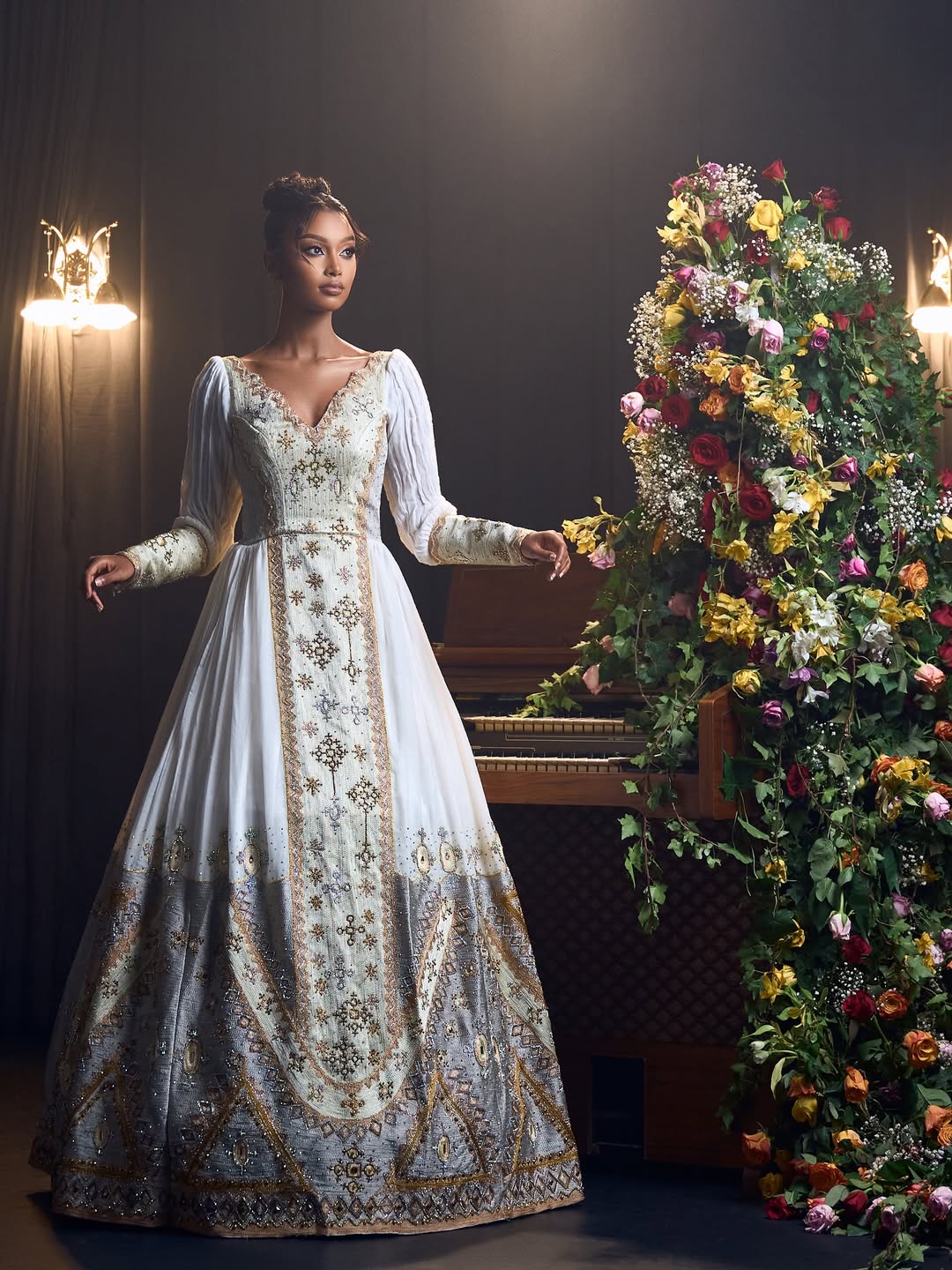 Exquisite Ethiopian Wedding Dress Stunning Habesha Dress Design Beaded Wedding Habesha Kemis 0011 S