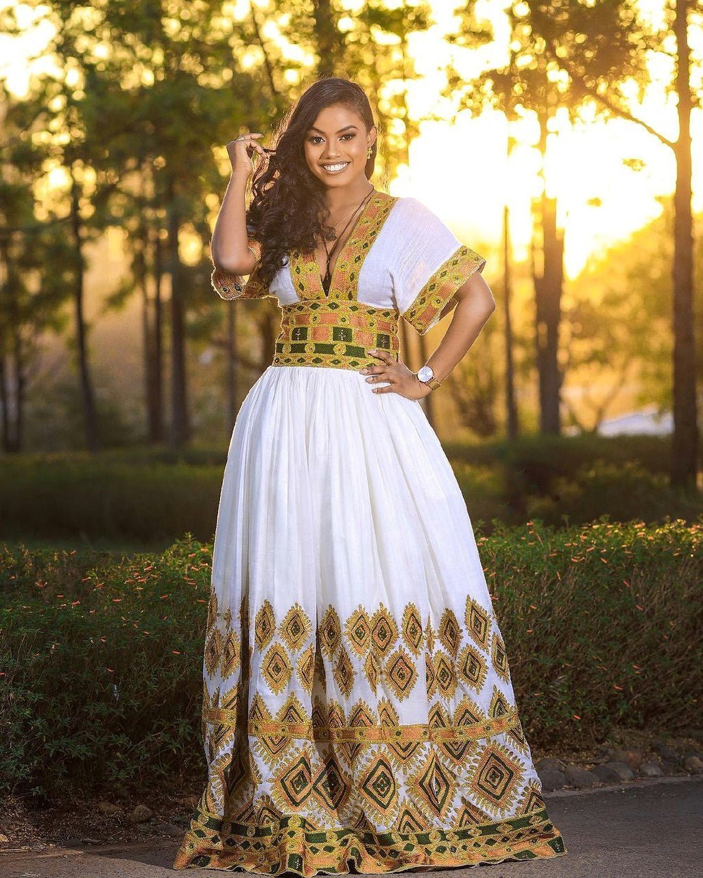 Chic Elegance Habesha Dress Wide Design Modern Habesha Kemis L