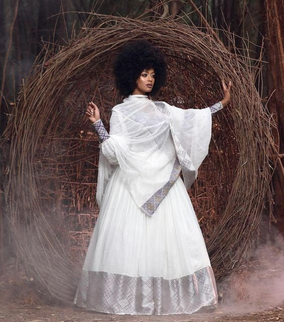 Simple & Classy Habesha Dress for Any Occasion, Ethiopian Traditional Dress, Handwoven, Shimena, Eritrean Dress, Habesha Kemis, kemis