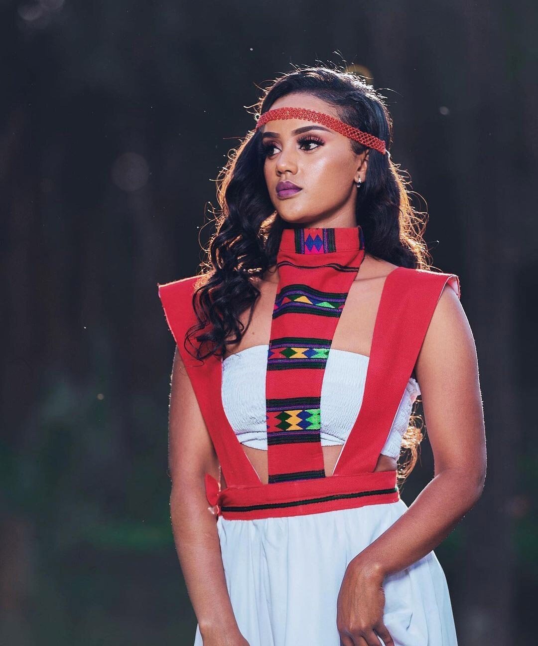 Modern Red Kemise Oromo Dress Traditional Handwoven Oromo Clothing Simple Ethiopian Dress