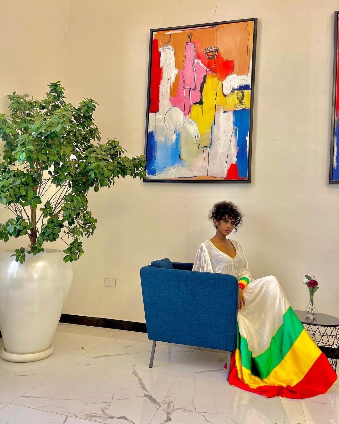 Pride of Ethiopia: Handwoven Shimena and Menen Fabric Habesha Dress with Flag-Inspired Design, Habesha Kemis, Eritrean dress, ሀበሻ