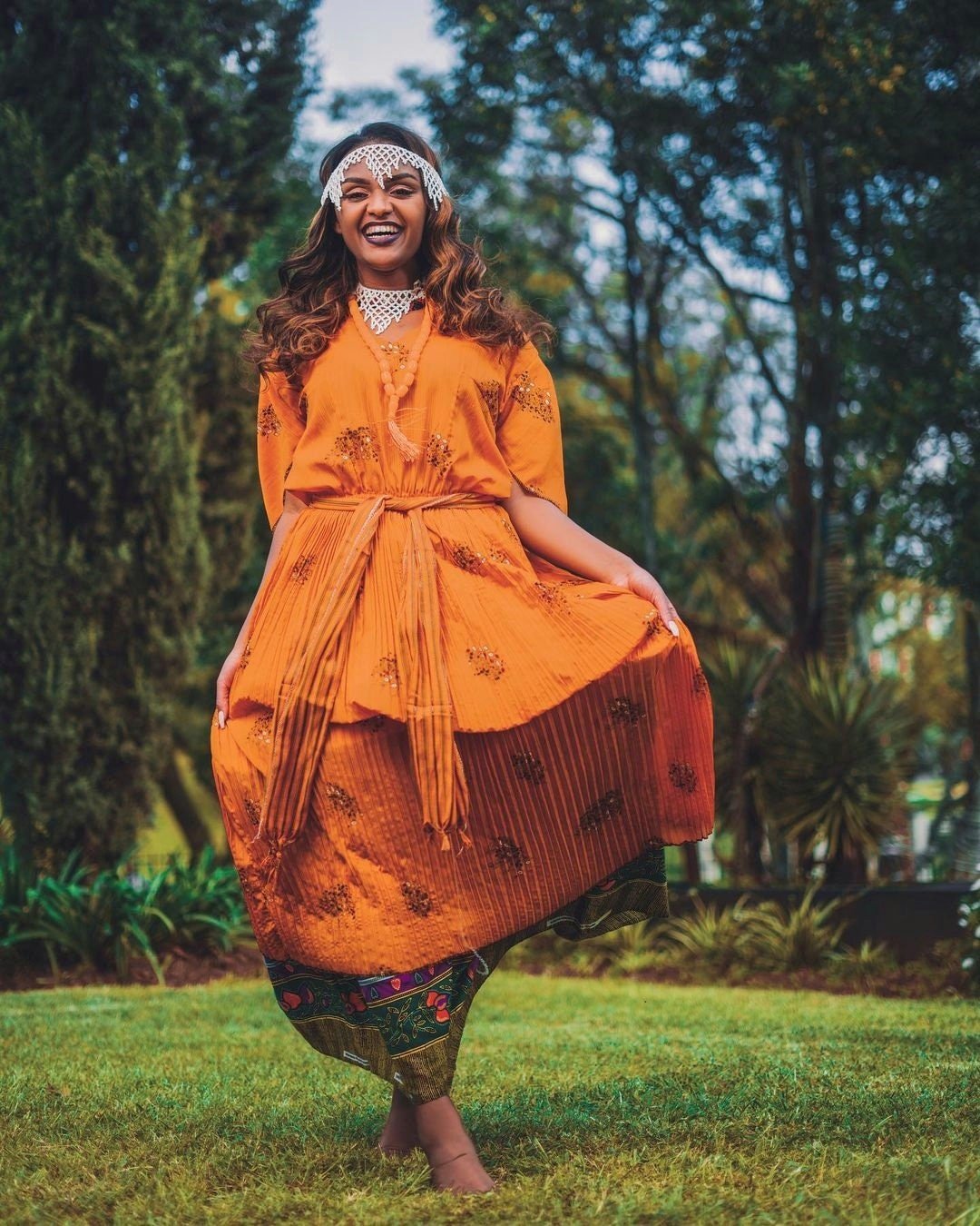 Vibrant Harar Oromo Dress Traditional Ethiopian Dress Colorful Ethiopian Clothing