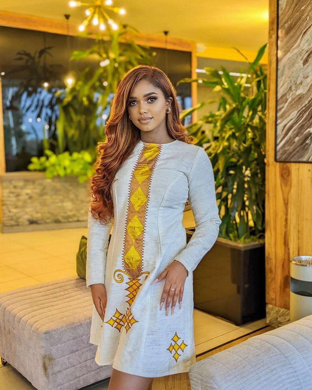 Luxurious Fetil Material Habesha Dress Gorgeous Short Habesha Kemis Intricate Tilf Design Summer Ethiopian Dress