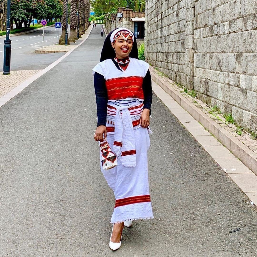 Traditional Bale Oromo Dress Colorful Ethiopian Clothing Full Accessories