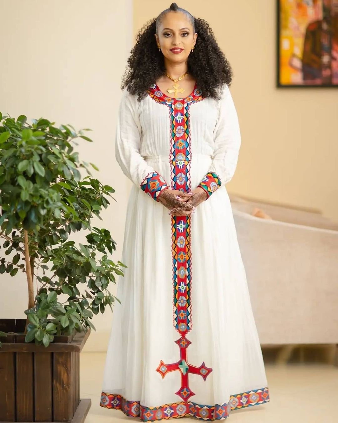 Stunning Ethiopian Habesha Dress Habesha Kemis modern Zuria Handwoven TheEthiopianStore