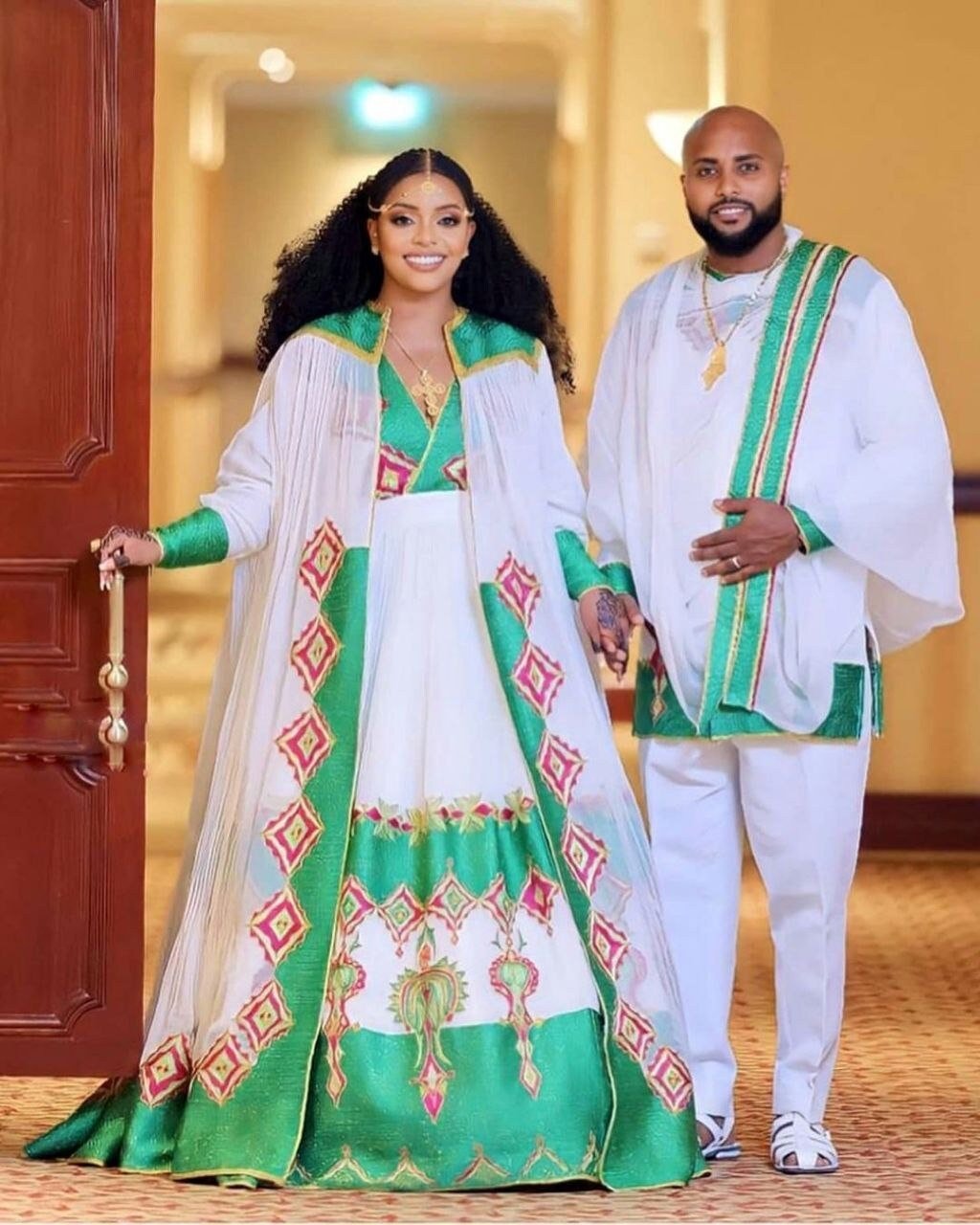 Couples' Habesha Wedding Cloth Habesha Wedding Dress Couples' Habesha Cloth Habesha Kemis Zuria Habesha Cloth for Couples ሀበሻ ቀሚስ ሀበሻ ልብስ