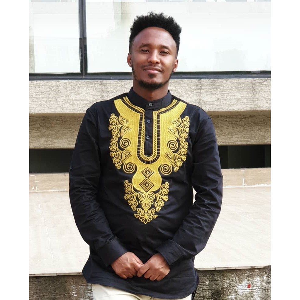 Handwoven Black Habesha Shirt For Men Ethiopian Cloth Exquisite Habesha shirt Habesha Libs ሀበሻ
