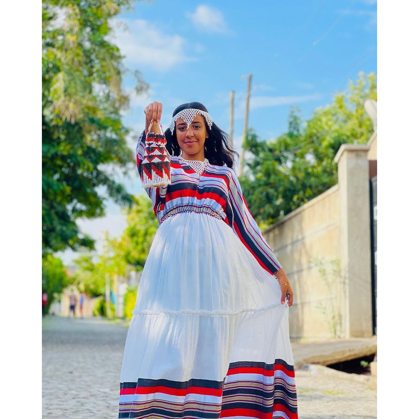 TheEthiopianStore Beautiful Oromo Dress Abbaa Gadaa Oromo Dress with Accessories Habesha Dress XL