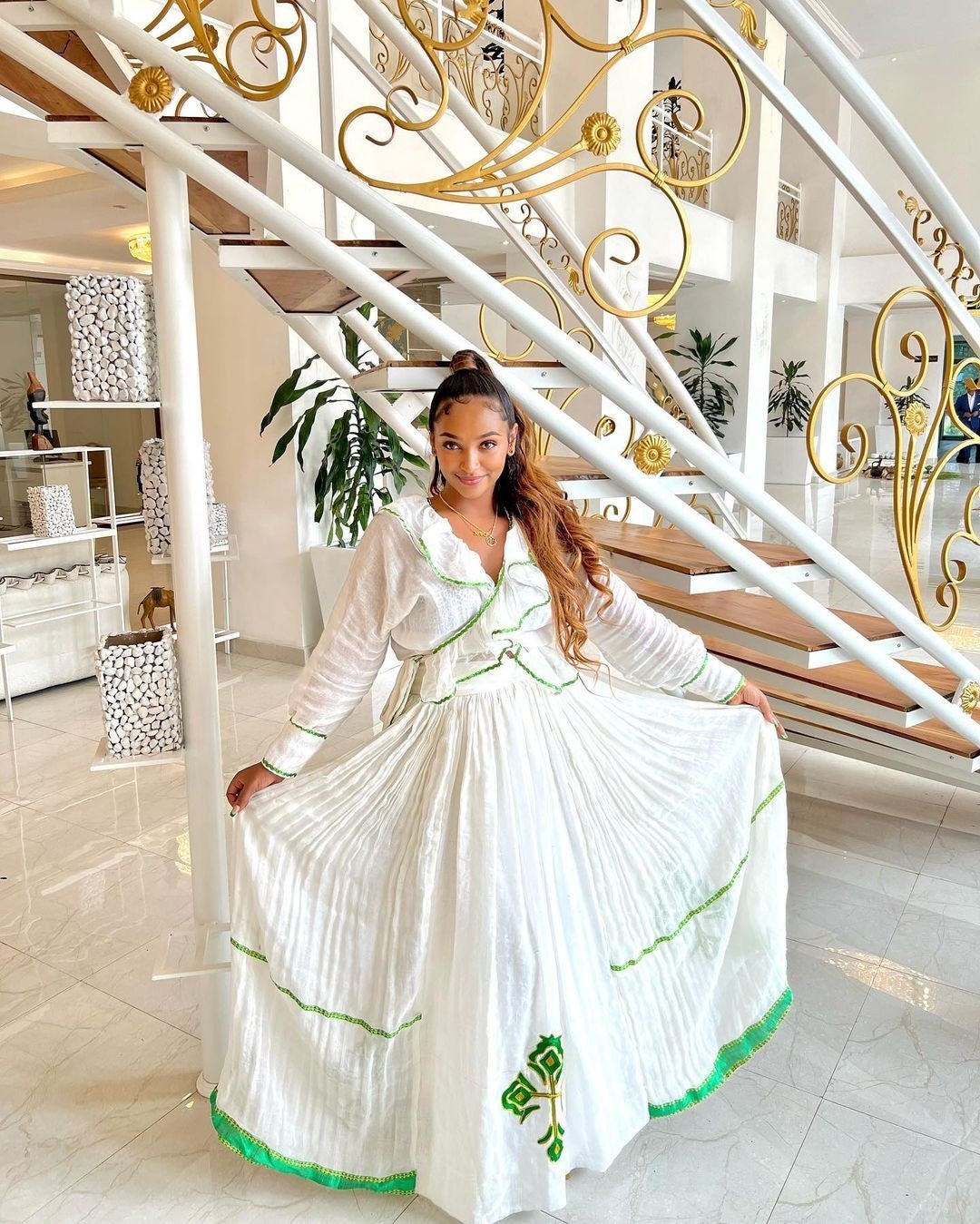 Modern Habesha Kemis Handwoven Habesha Dress Ethiopian Traditional Dress Simple Habesha Libs Eritrean Dress ሀበሻ ቀሚስ ሀበሻ ልብስ