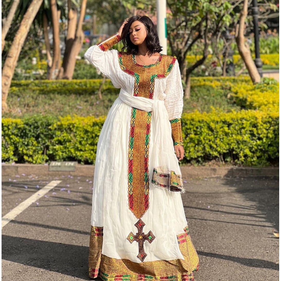 Ethiopian Traditional Dress Modern Habesha Dress Handwoven Habesha Kemis Eritrean Dress XL