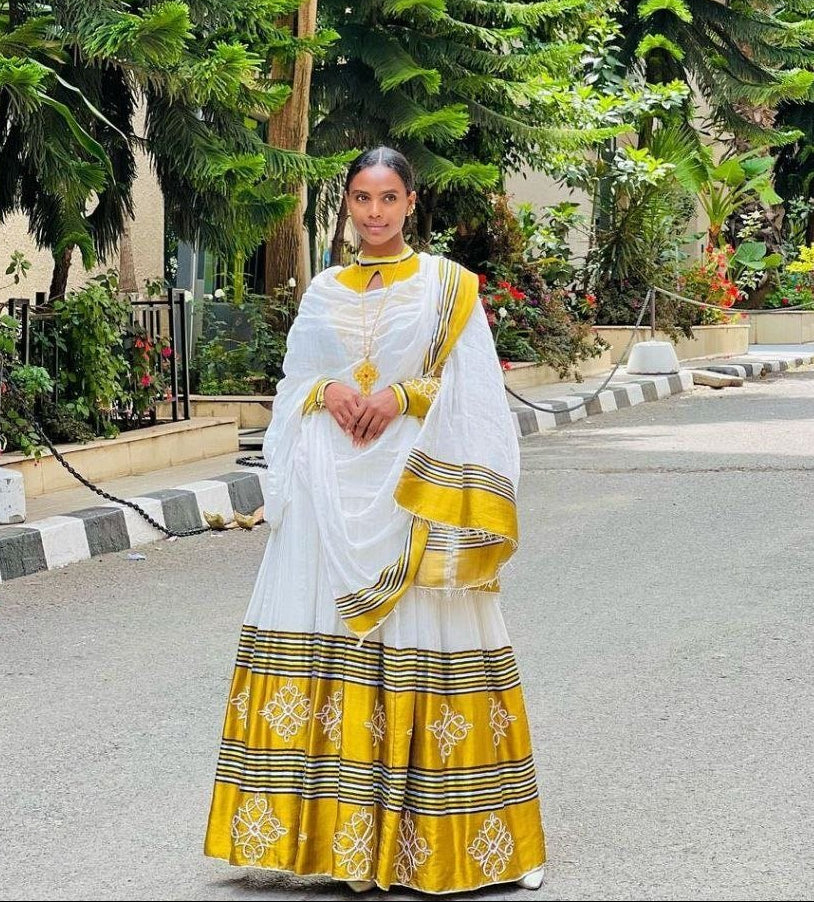 Gorgeous Habesha Dress Ethiopian Traditional Dress Handwoven Habesha Libs Modern Habesha Kemis Eritrean Dress ሀበሻ ቀሚስ ሀበሻ ልብስ