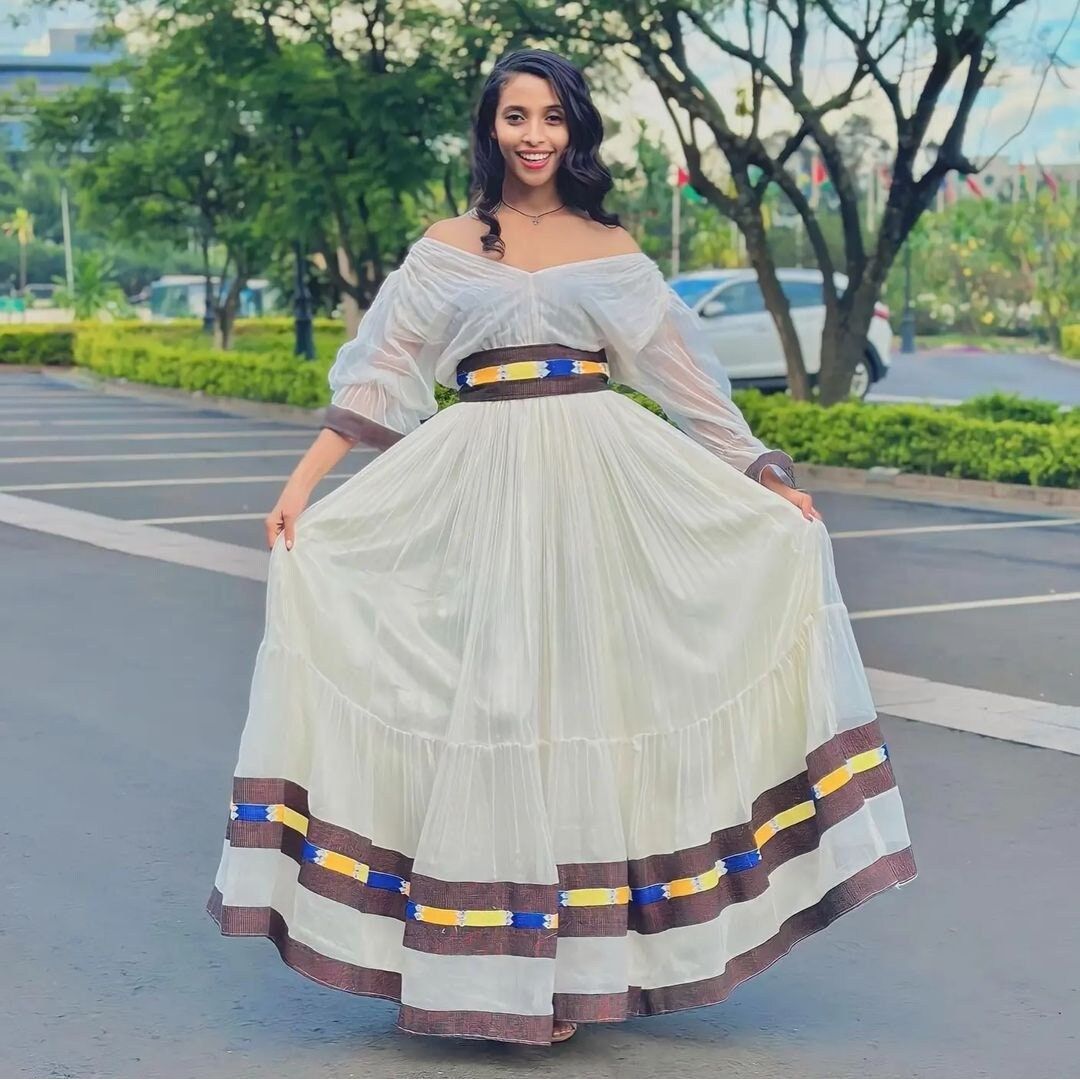 TheEthiopianStore Shoa Oromo Dress Ethiopian Traditional Dress Habesha Dress Modern Habesha Kemis S