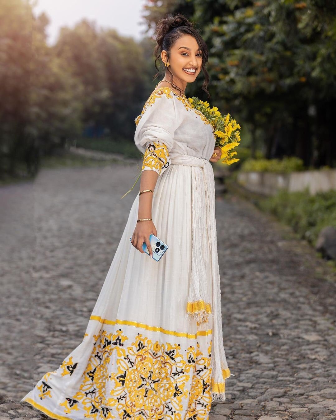 Yellow designs Habesha dress for New year vibrant Habesha Kemis S