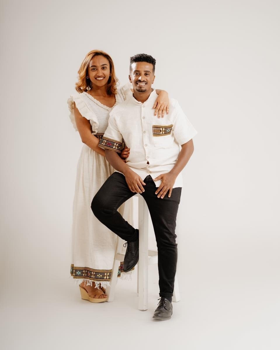 Harmony in Simplicity Habesha Couple's Outfit Habesha Dress ሀበሻ es0081