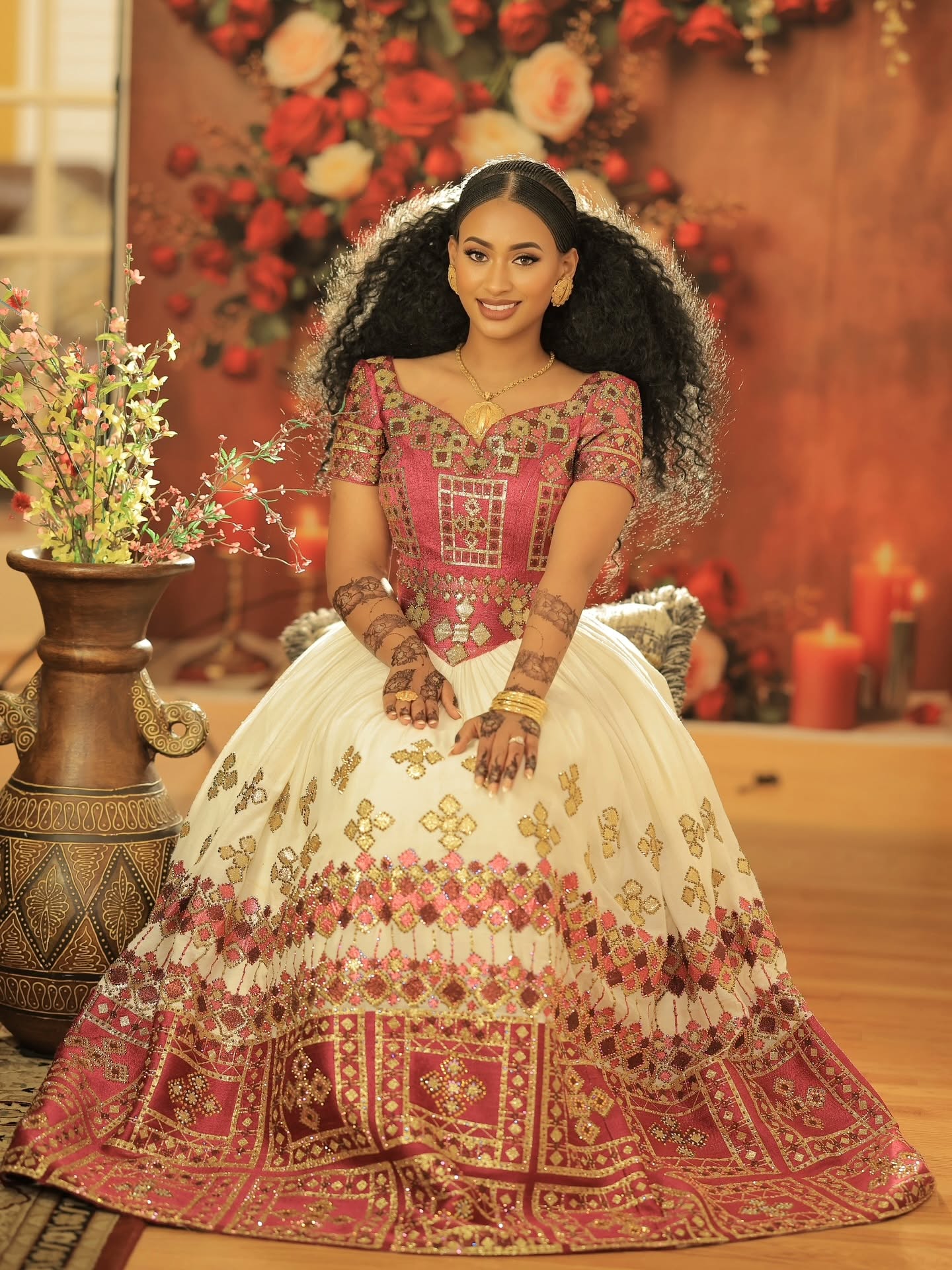 red and gold wedding dress luxurious embroidered traditional ethiopian XL Color:Dark Green Multi Backless Strapless Sequin Straight, Replicate design by Zarqash x-styleCode:BM-10379
