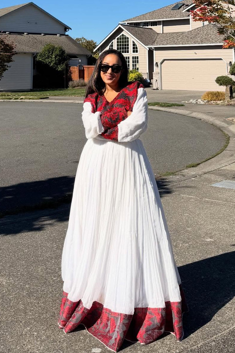 Graceful Habesha Kemis Traditional Ethiopian Style