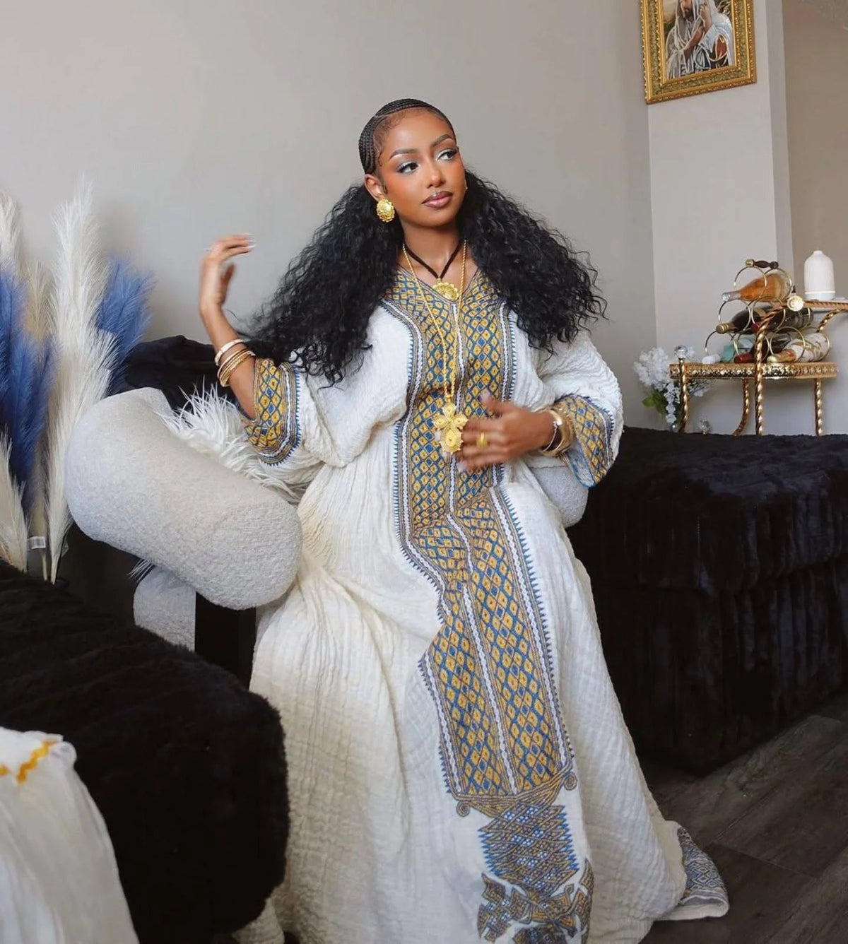 Handwoven Habesha Dress Authentic Ethiopian Kemis Style