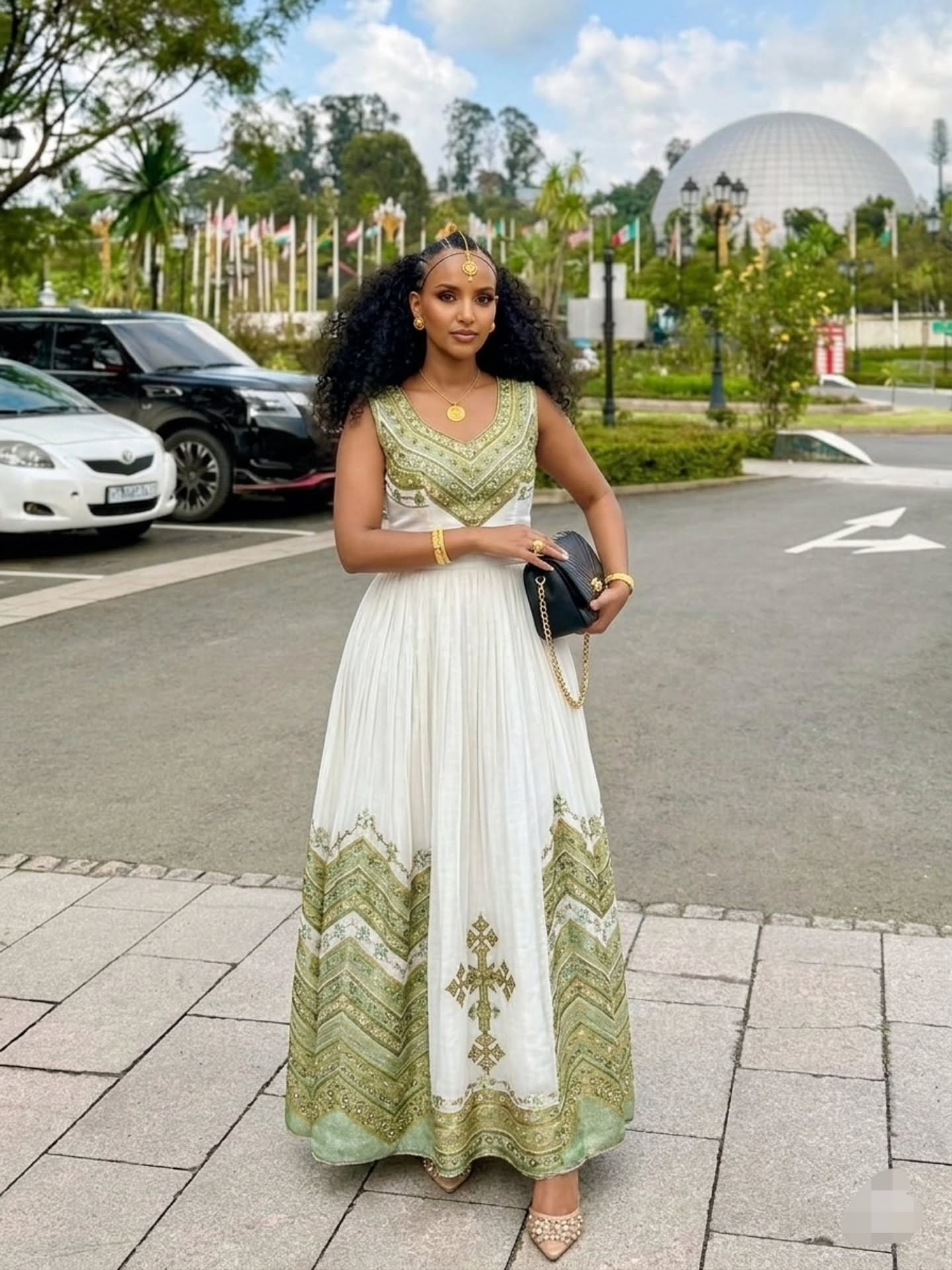 habesha dress green Sleeveless with Embroidery habesha dress 2024 pictures