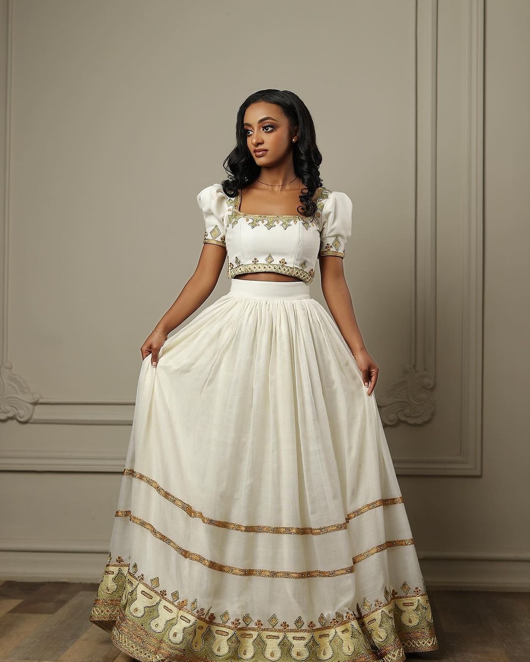 habesha dress Shimmering Elegance Mesmerizing Habesha Kemis Ethiopian Style XXL Adult size:4 US closet_156868 Traditional Ethiopian dress with Romantic Maxi Dress –