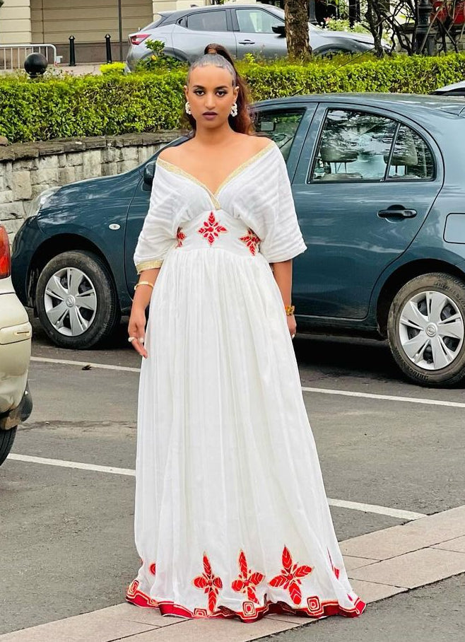 Simple Red Design Habesha Dress Modern Habesha Kemis Design Habesha Libs Ethiopian Dress Style