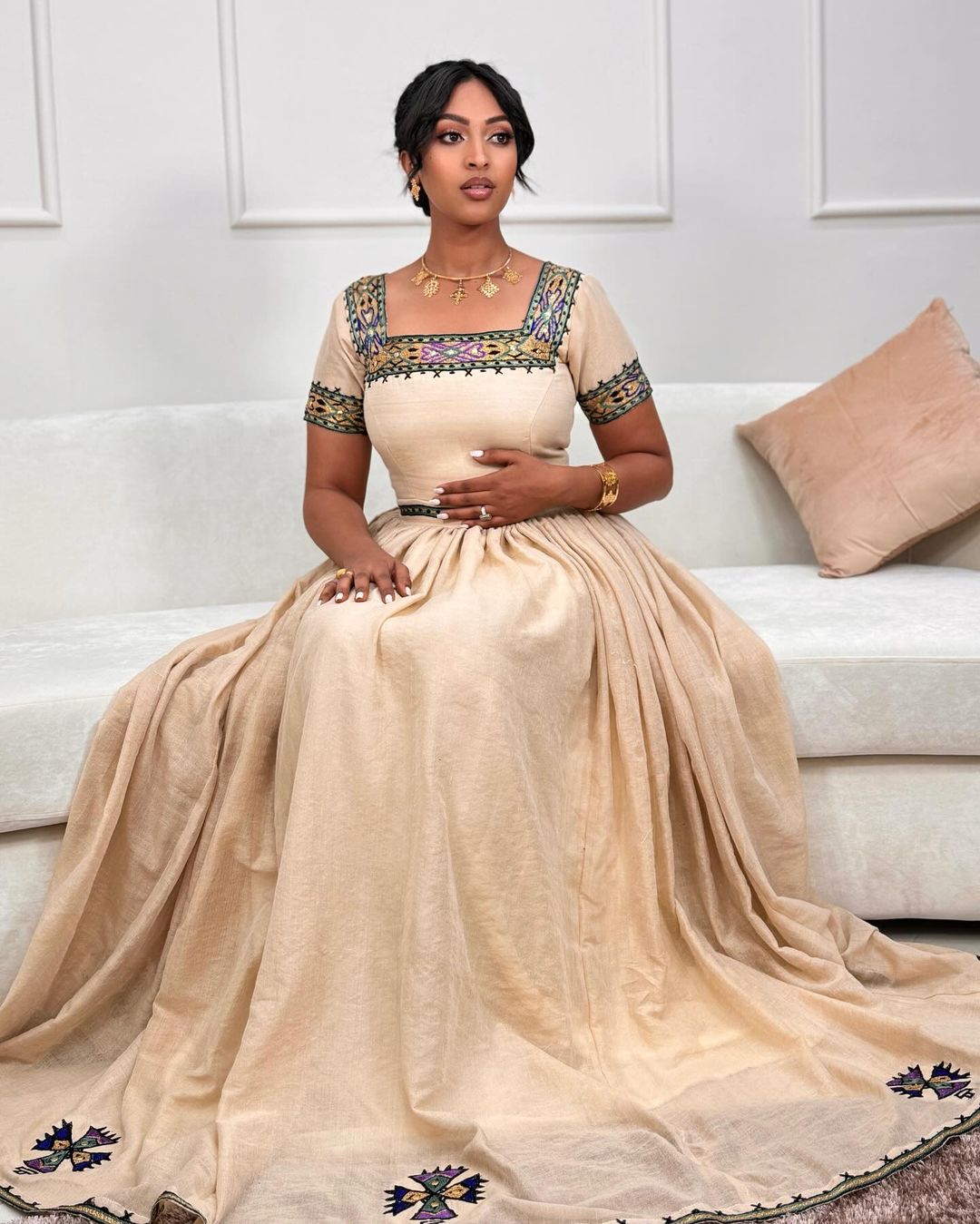 Gorgeous Tilet Modern Habesha Dress M