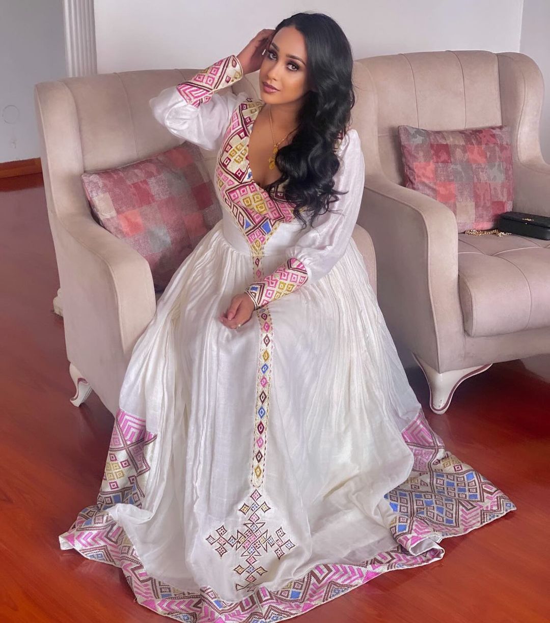 modern ethiopian dresses Gorgeous Pink Pattern Habesha Kemis Beautiful Dress S Size | Runs one size big, we suggest sizing down:12 Outfits For a Europe For the perfect fit AFTERDARK