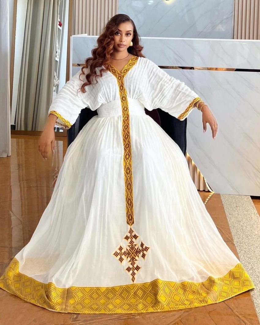 Golden Yellow Habesha Kemis