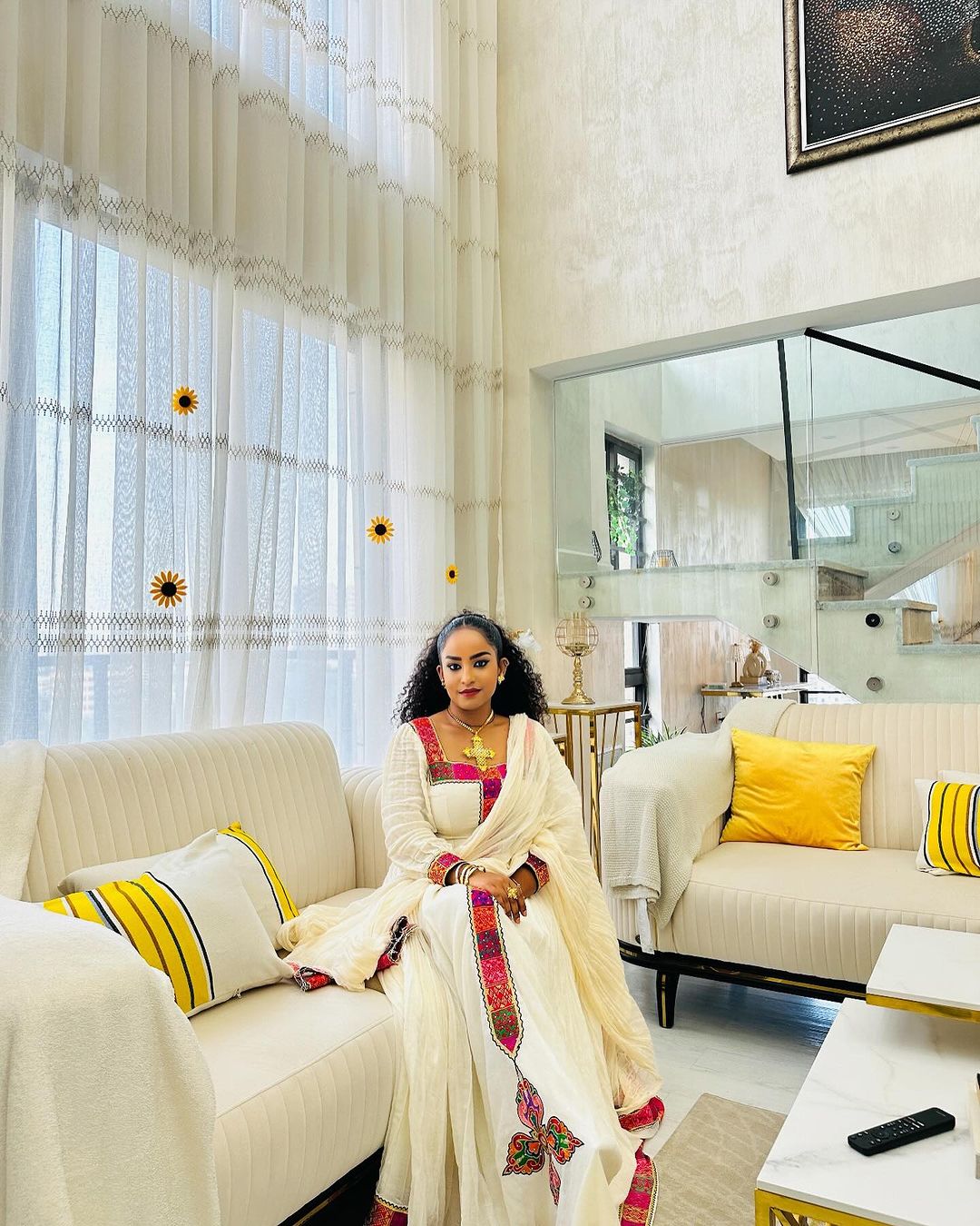 Ravishing Multicolored Habesha Dress: with Breathtaking Details Traditional Ethiopian Dress Elegant Habesha Kemis
