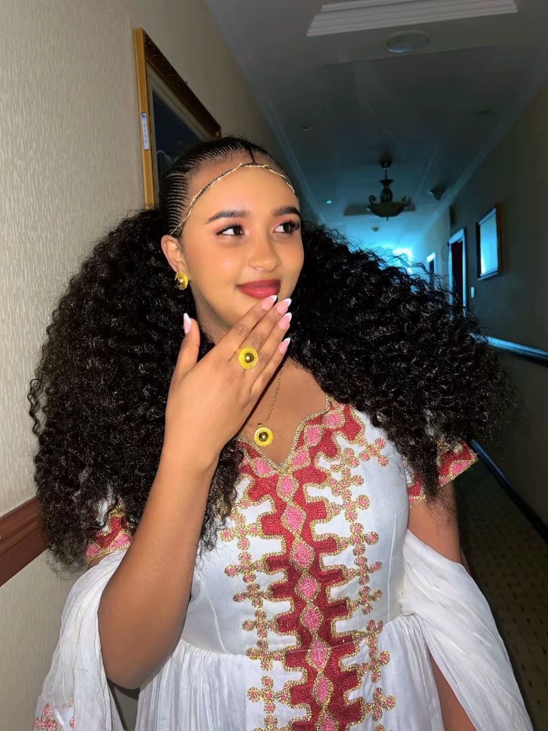Classic Ethiopian Traditional Dress Habesha Kemis Fashion Red Embroidery Habesha Dress Style 786