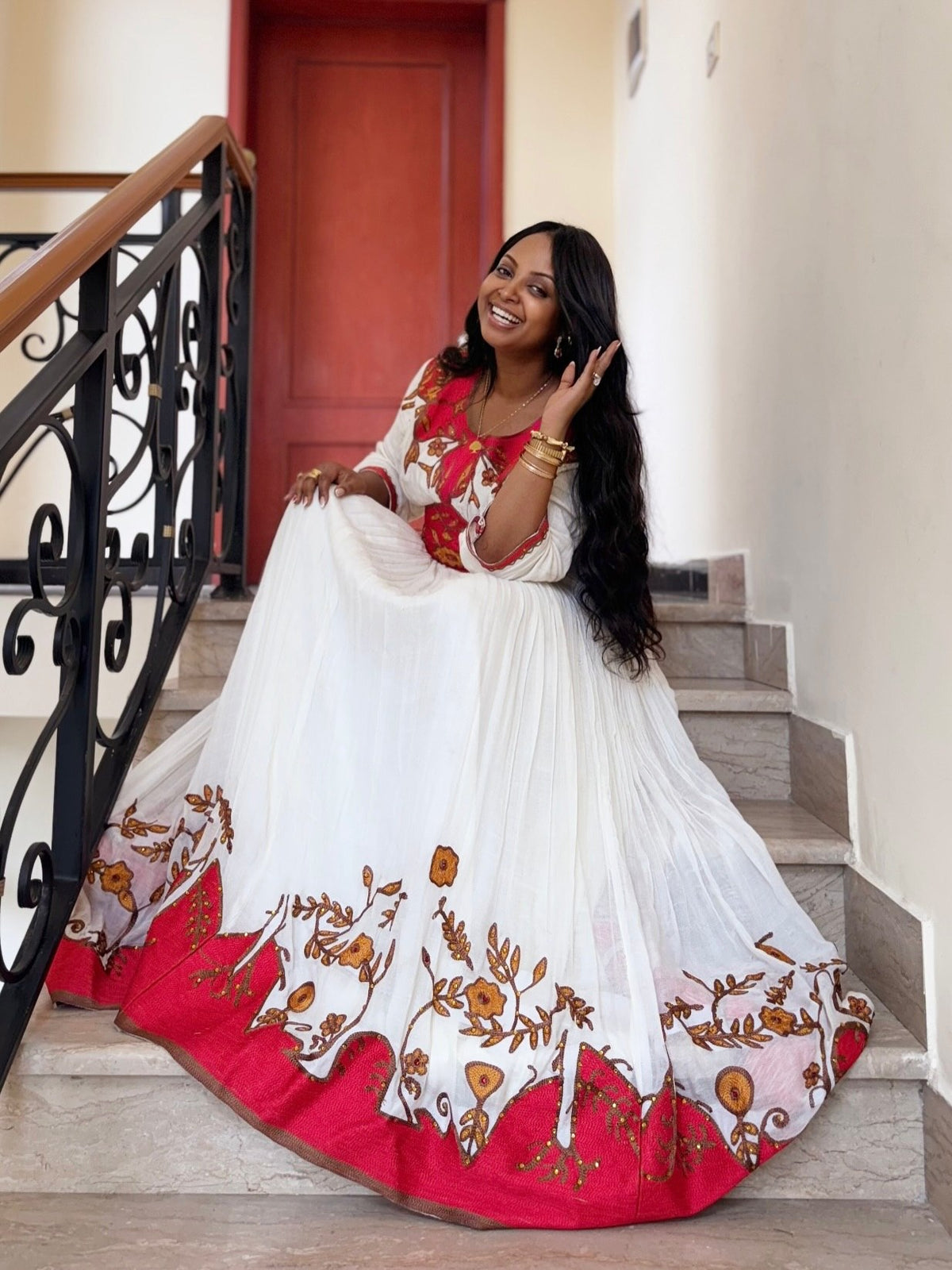 Radiant Red Habesha Kemis Timeless Traditional Ethiopian Dress Cultural Cultural Habesha Dress 806