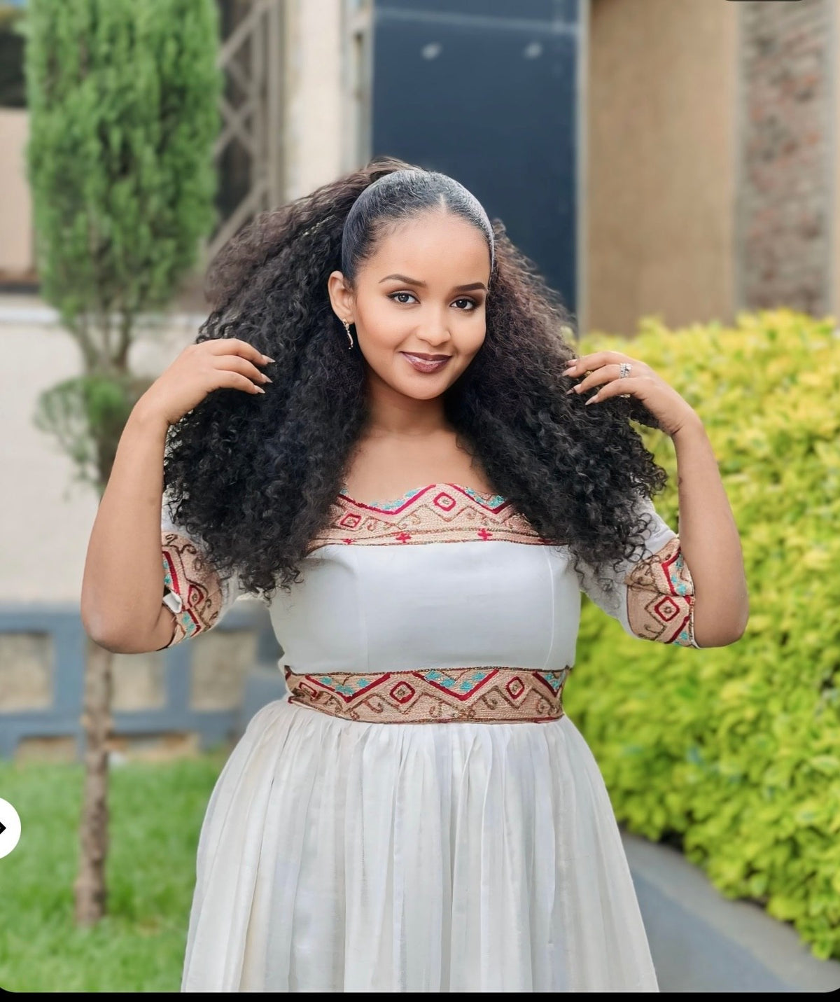 Traditional Ethiopian Clothing Stylish Eritrean Dress Artistic Geometric Woven Details Habesha Kemis 809