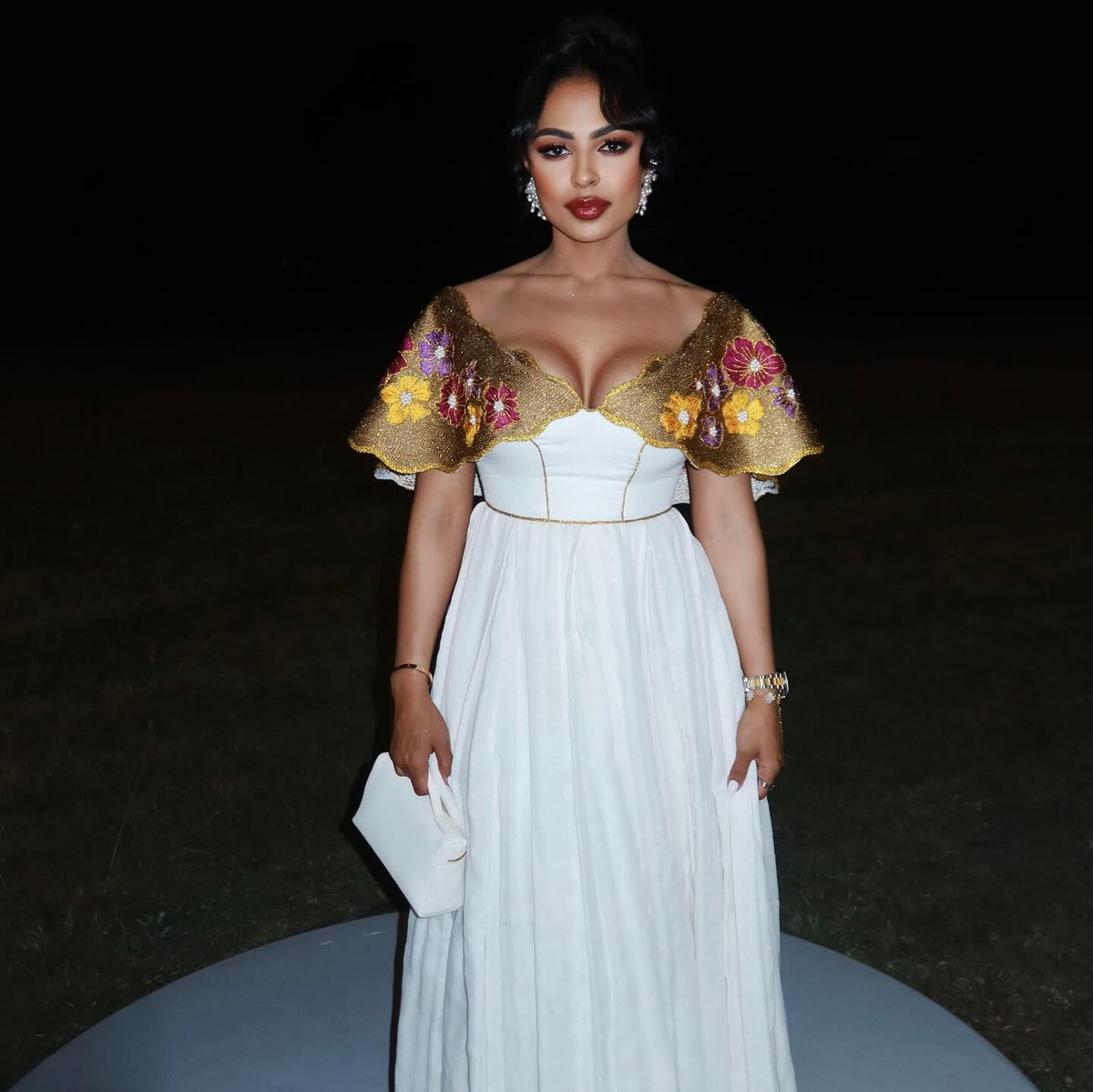 Traditional Ethiopian Dress Sophisticated Habesha Dress Floral Gold Embellishment Habesha Kemis 813