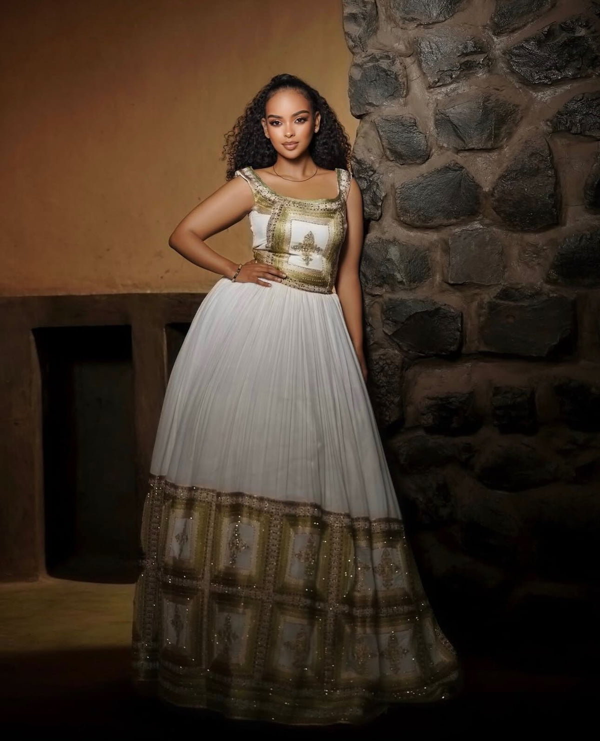 Sleeveless Habesha Dress Ethiopian Wedding Dress & Traditional Clothing
