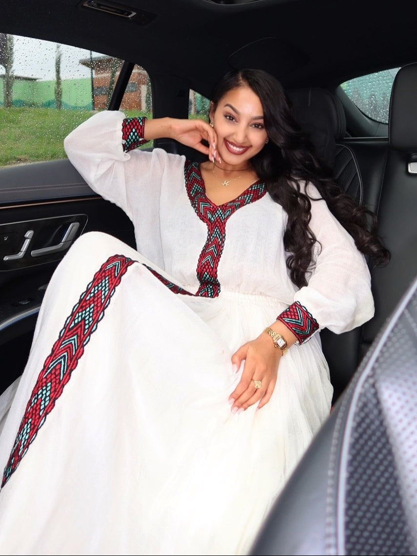 Long Sleeve Habesha Kemis Refined Traditional Weaving Habesha Dress Ethiopian Dress 845
