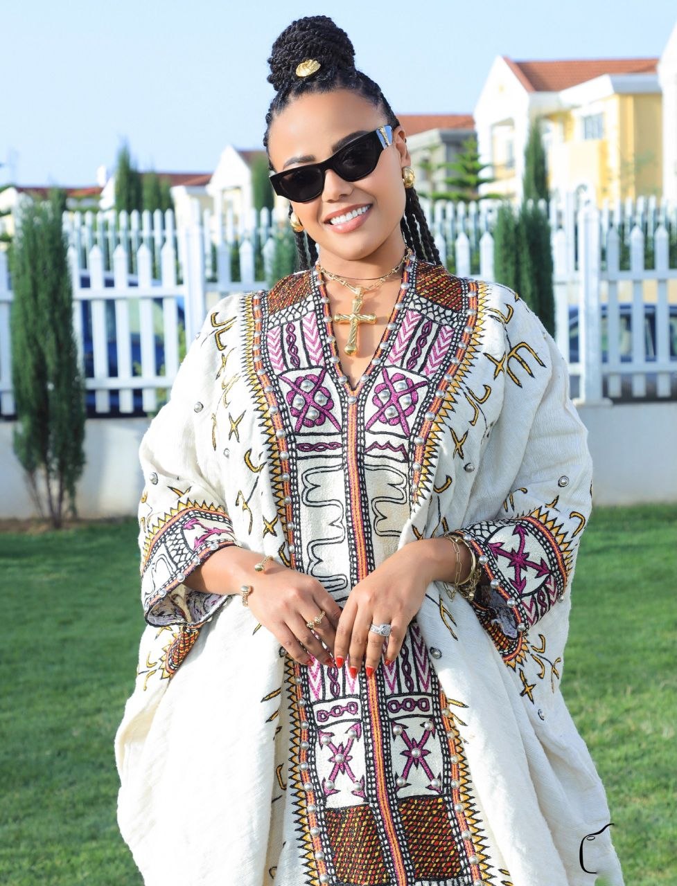 Regal Kaftan-Inspired Habesha Dress Intricate Multicolor Habesha Kemis Ethiopian Clothing 850