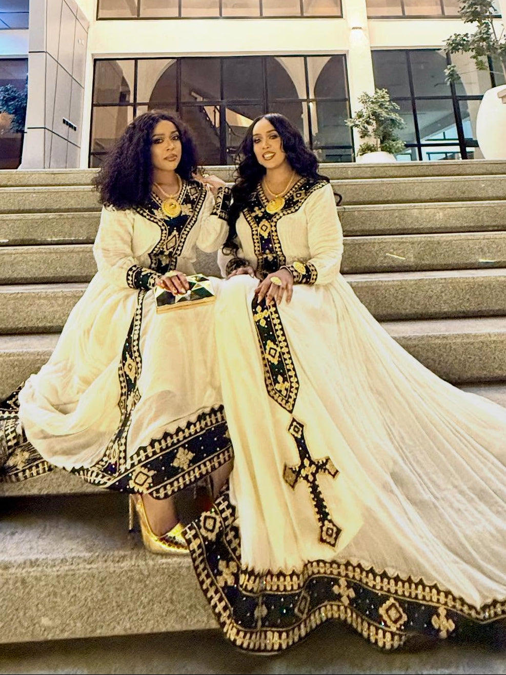 Majestic Black and Gold Embroidered Habesha Dress Regal Ethiopian Clothing Timeless Habesha Kemis 862