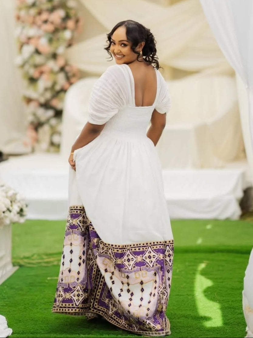 Magnificent Multicolor Ethiopian Wedding Dress Regal Bridal Habesha Kemis Timeless Habesha Dress 867