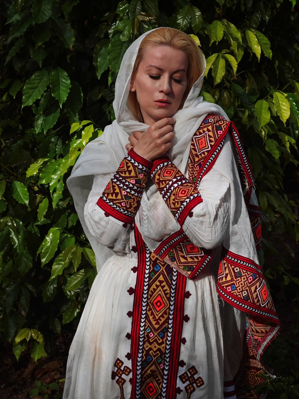 Traditional Ethiopian Clothing Long Sleeve Habesha Kemis & Elegant Habesha Dress 877