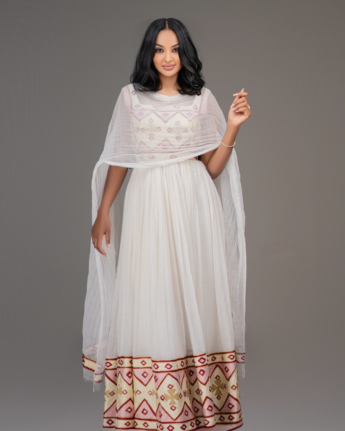 Sleeveless Habesha Dress Graceful Habesha Kemis for Women Beautiful Ethiopian Clothing 897