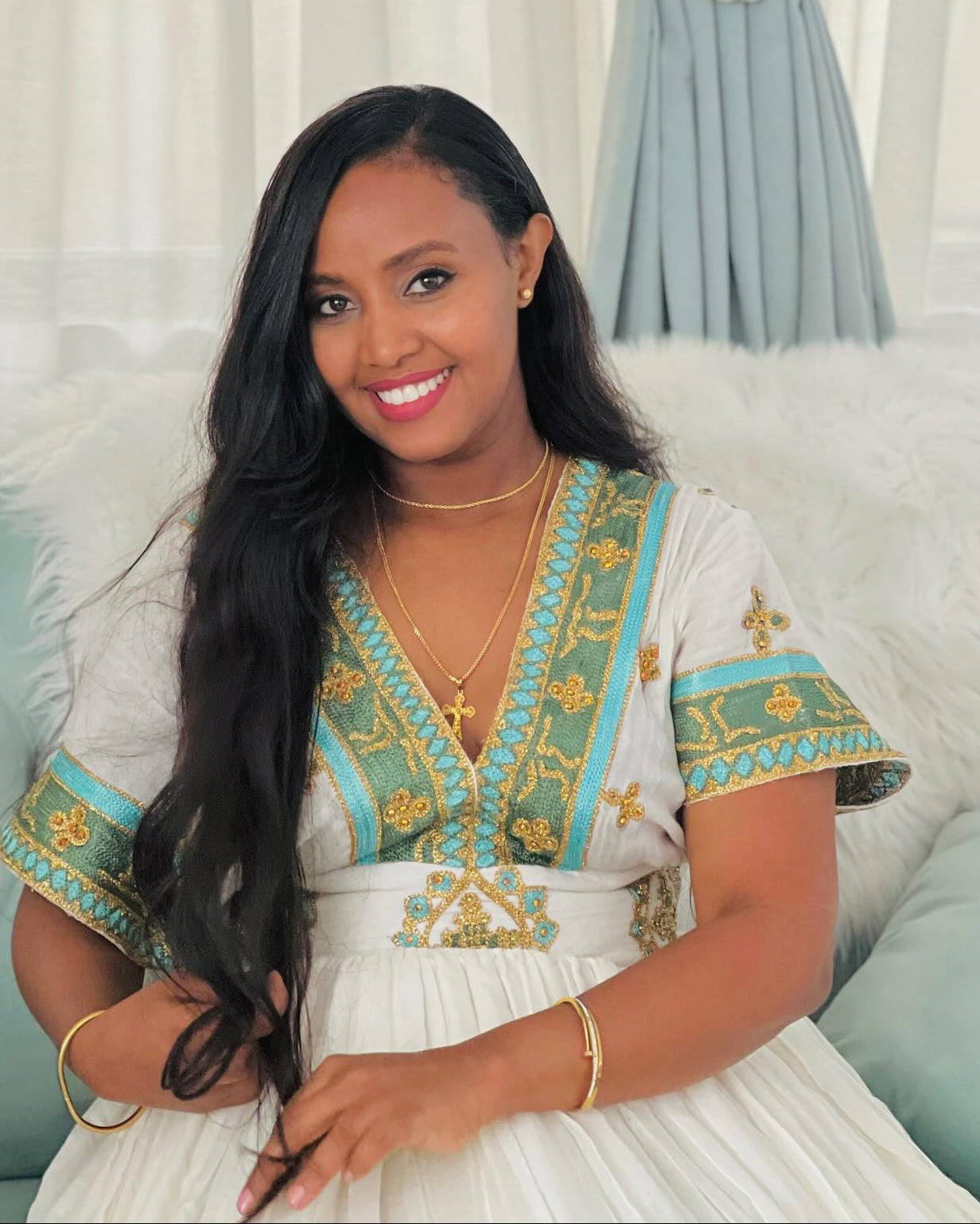 Radiant Habesha Kemis Graceful Traditional Ethiopian Dress Regal Heritage Habesha Dress 901