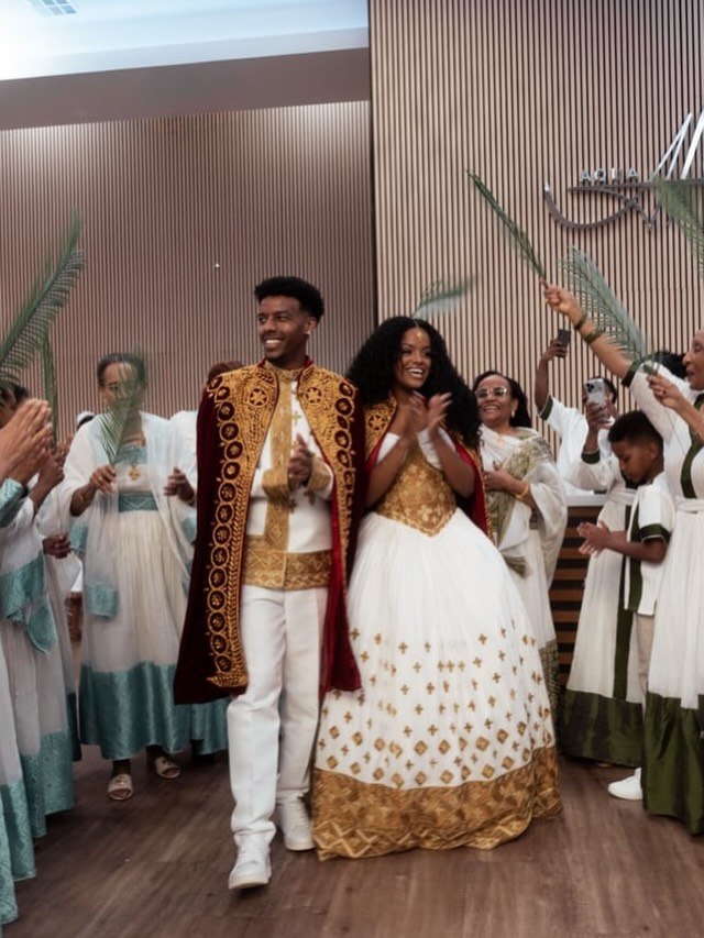 Royal Matching Habesha Couple Outfit Coordinated Ethiopian Traditional Wedding Attire Matching Set 915