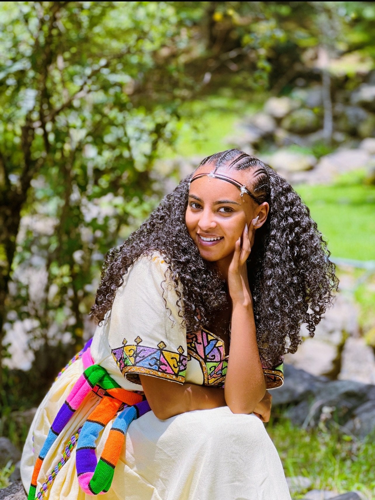 Vibrant Handcrafted Habesha Kemis Colorful Woven Details Habesha Dress for Ashenda 981