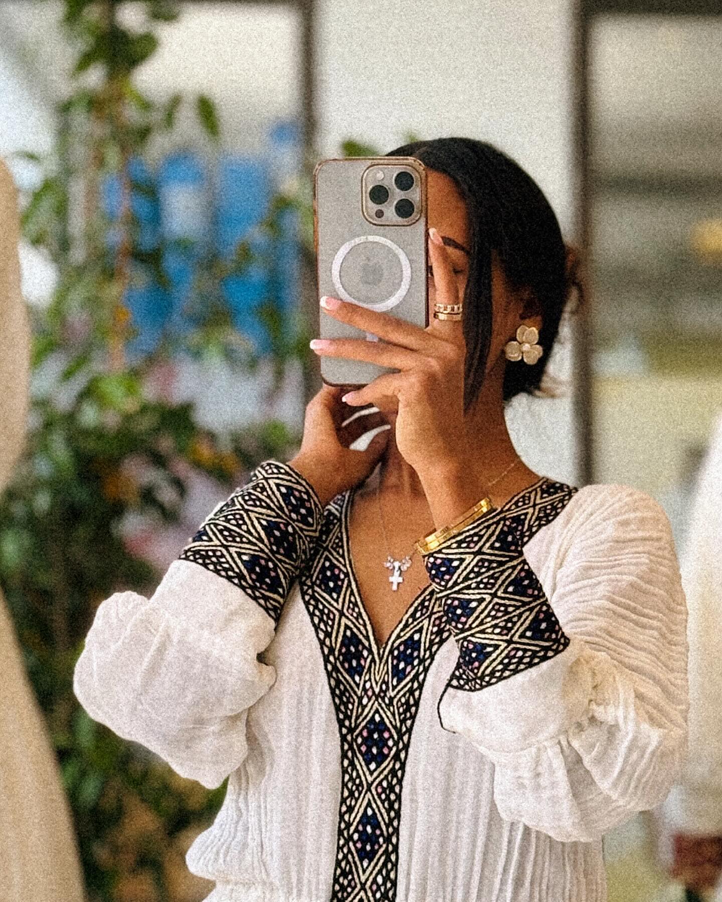Long Sleeve Habesha Dress Traditional Dress in Authentic Ethiopian Clothing Festive Habesha Kemis 354