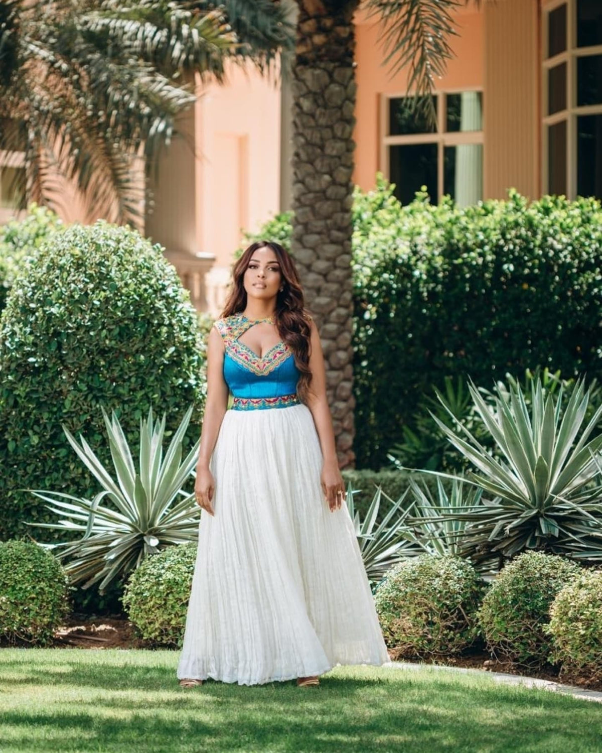 Sleeveless Habesha Kemis Habesha Dress with Multicolor Embroidery Ethiopian Traditional Dress 591