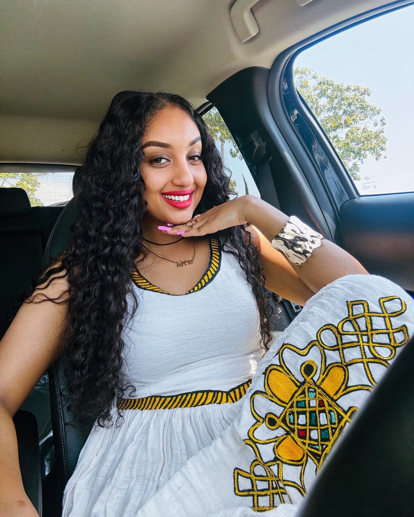Sleeveless Habesha Dress Yellow embroidery Ethiopian Clothing Charming Habesha Kemis 564