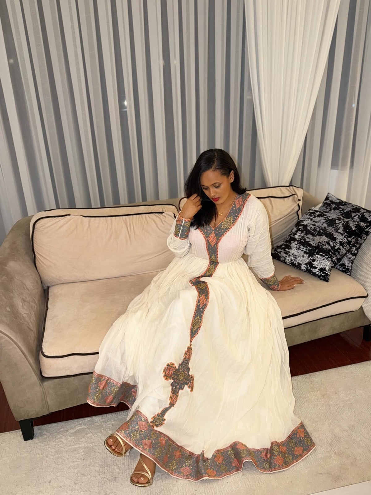 Long Sleeve Habesha Kemis Handwoven Detail Habesha Dress Traditional Ethiopian And Eritrean Dress 680