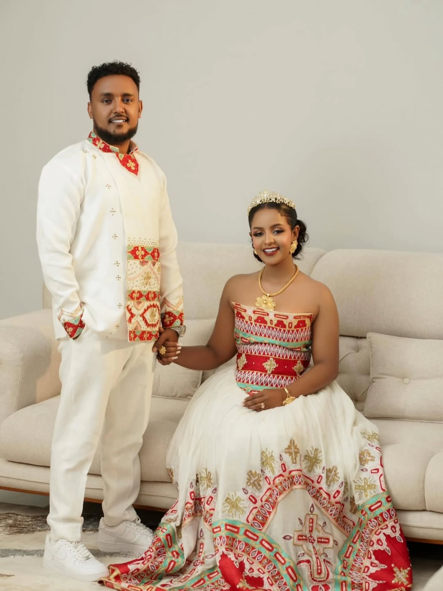 Matching Habesha Couple Outfit Traditional Ethiopian Couple Clothing Beautiful Matching Set 685